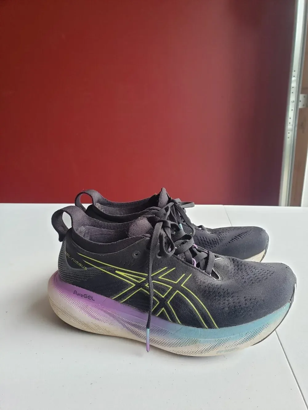 Asics Gel Nimbus 25 Shoes Size 6.5 Womens Blue Running Marathon Gym 1012B356